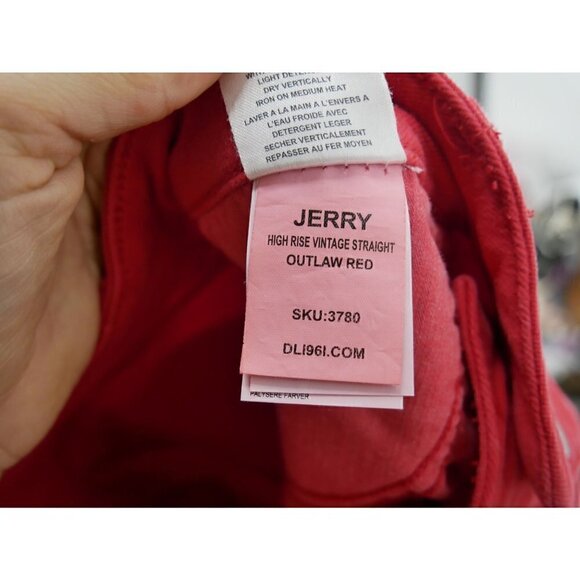 NEW DL1961 Jerry High Rise Vintage Straight Jeans in Outlaw Red 28 - Picture 7 of 7